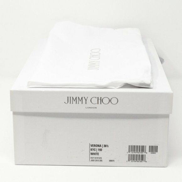 Jimmy Choo Verona White Crystal Studded Knit Sneakers Size 36.5 EU (6.5 US) - Picture 10 of 11